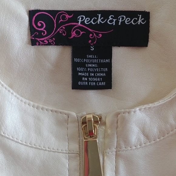 Peck & Peck Laser Cut Faux Leather Zipper Jacket - Picture 6 of 7
